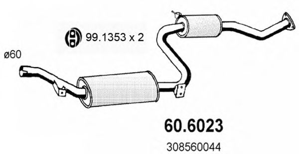 60.6023 ASSO Middle Silencer