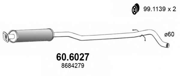 60.6027 ASSO Brake Pad Set, disc brake