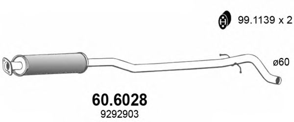 60.6028 ASSO Brake Pad Set, disc brake