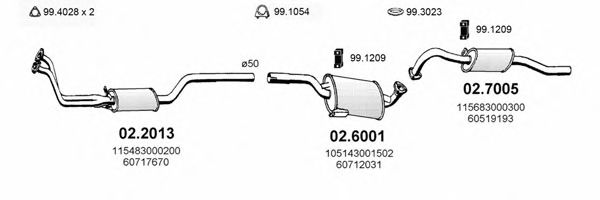 ART0123 ASSO Exhaust System Exhaust System