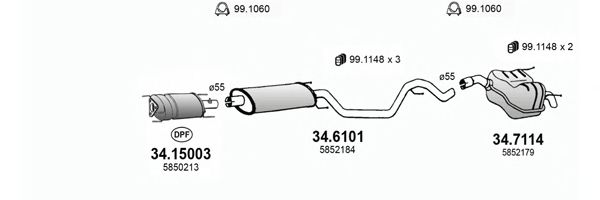 ART3305 ASSO Exhaust System Exhaust System