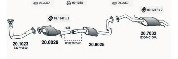ART3443 ASSO Exhaust System Exhaust System