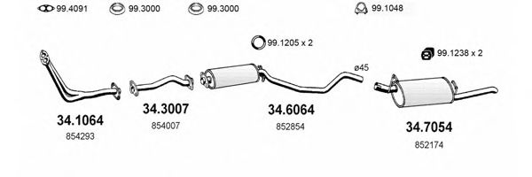 ART1618 ASSO Exhaust System Exhaust System