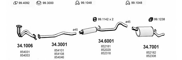 ART1636 ASSO Exhaust System Exhaust System