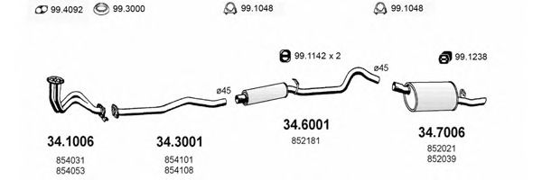 ART1663 ASSO Exhaust System Exhaust System