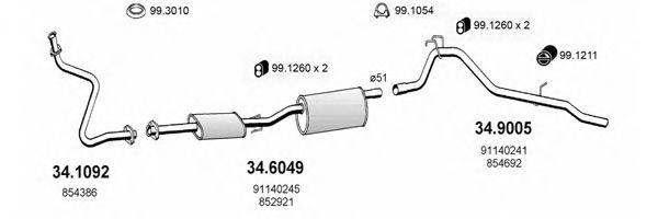 ART1665 ASSO Exhaust System Exhaust System