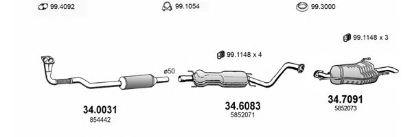 ART1690 ASSO Exhaust System Exhaust System