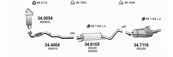 ART3018 ASSO Exhaust System Exhaust System