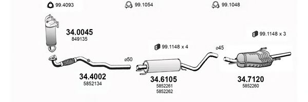 ART3016 ASSO Exhaust System Exhaust System