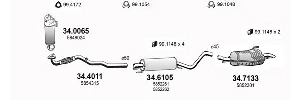 ART3521 ASSO Exhaust System Exhaust System