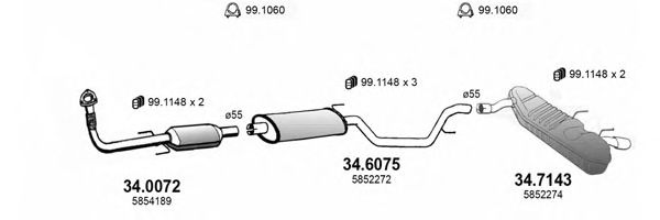ART3593 ASSO Exhaust System Exhaust System