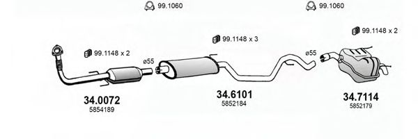 ART3565 ASSO Exhaust System Exhaust System