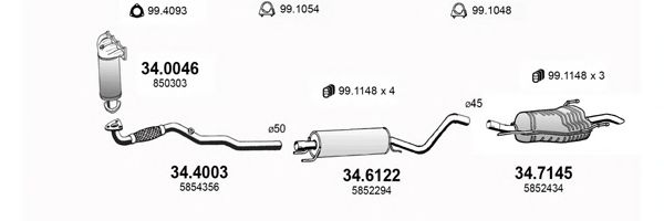 ART3574 ASSO Exhaust System Exhaust System