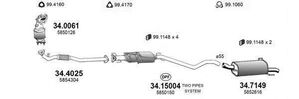ART3586 ASSO Exhaust System Exhaust System