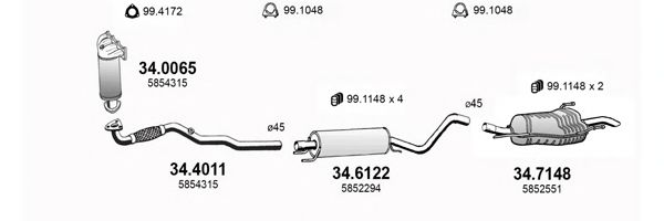 ART3583 ASSO Exhaust System Exhaust System