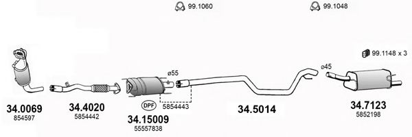 ART3580 ASSO Exhaust System Exhaust System