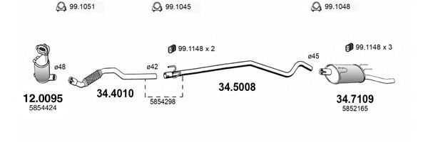 ART3544 ASSO Exhaust System Exhaust System