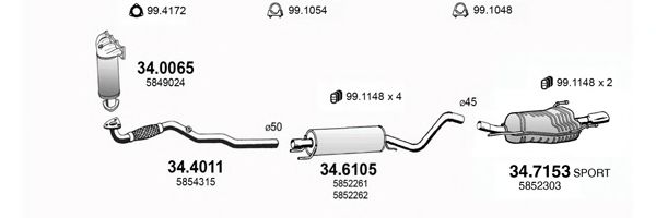 ART4349 ASSO Exhaust System Exhaust System