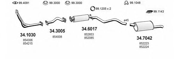 ART1815 ASSO Exhaust System Exhaust System
