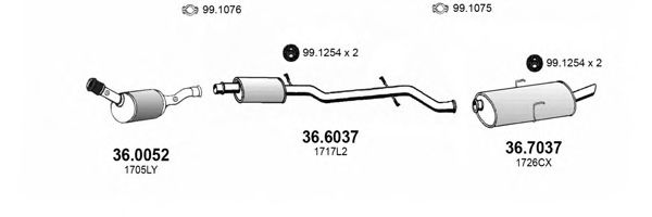 ART3925 ASSO Exhaust System Exhaust System
