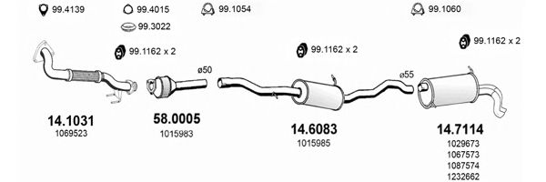 ART3606 ASSO Exhaust System Exhaust System