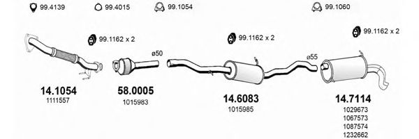 ART3607 ASSO Exhaust System Exhaust System