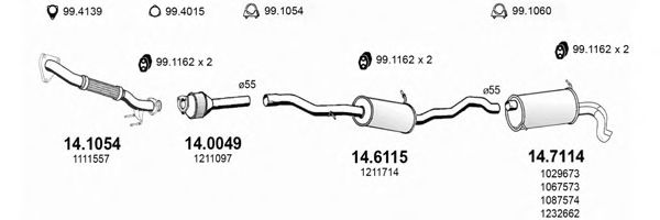 ART3608 ASSO Exhaust System Exhaust System