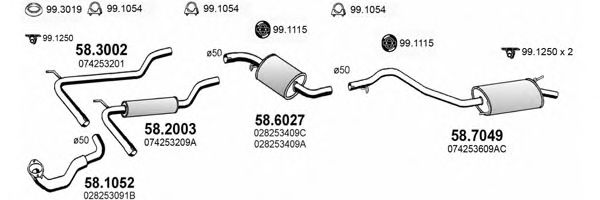 ART3828 ASSO Exhaust System Exhaust System