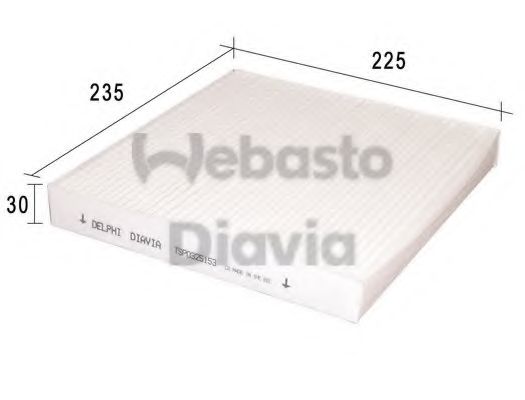 82D0325153A WEBASTO Heating / Ventilation Filter, interior air