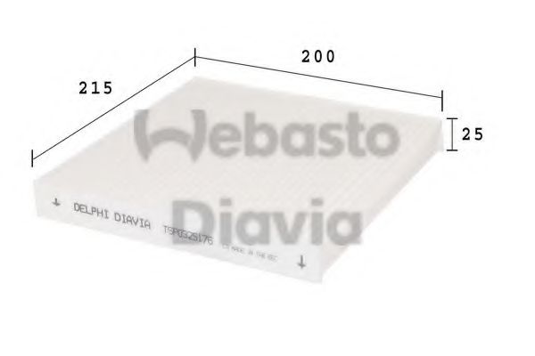82D0325176A WEBASTO Heating / Ventilation Filter, interior air