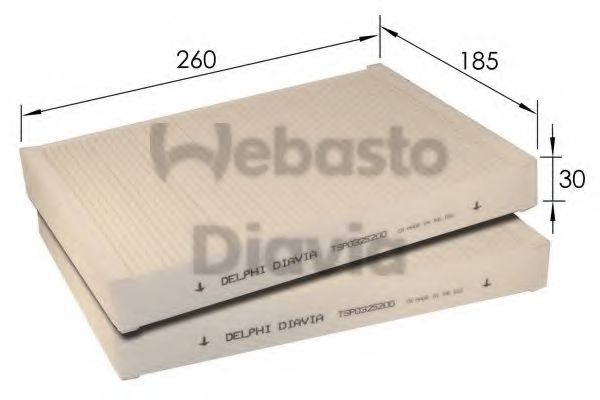 82D0325200A WEBASTO Отопление / вентиляция Фильтр, воздух во внутренном пространстве