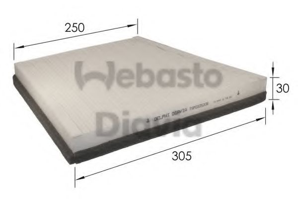 82D0325208A WEBASTO Heating / Ventilation Filter, interior air