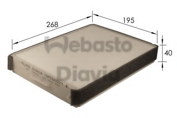 82D0325223A WEBASTO Heating / Ventilation Filter, interior air
