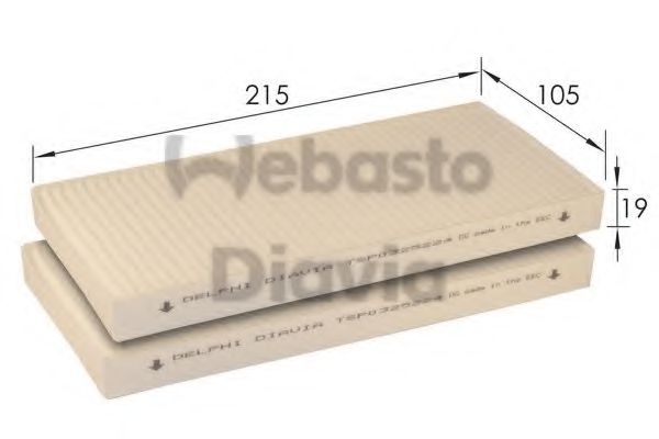 82D0325224A WEBASTO Heating / Ventilation Filter, interior air
