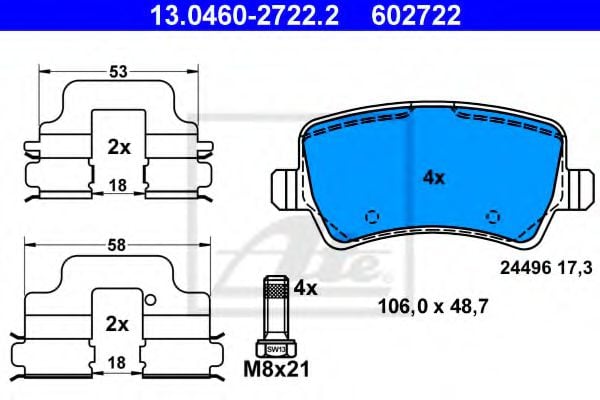 13.0460-2722.2 ATE Brake System Brake Pad Set, disc brake