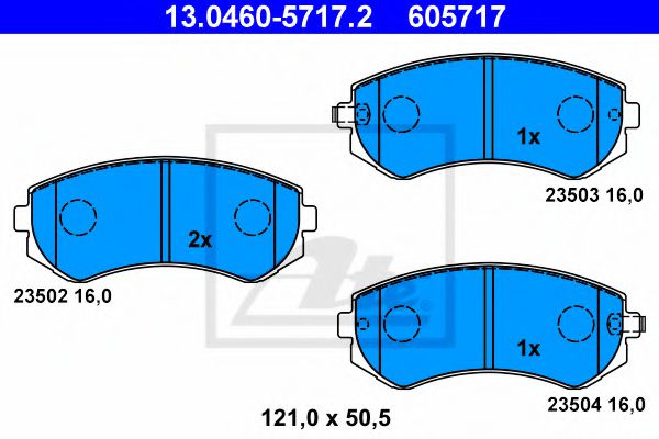 13.0460-5717.2 ATE Тормозная система Комплект тормозных колодок, дисковый тормоз