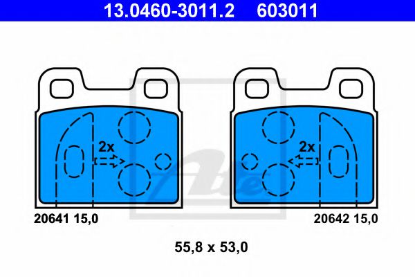 13.0460-3011.2 ATE Brake Pad Set, disc brake