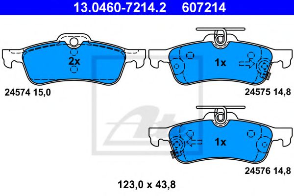 13.0460-7214.2 ATE Brake System Brake Pad Set, disc brake