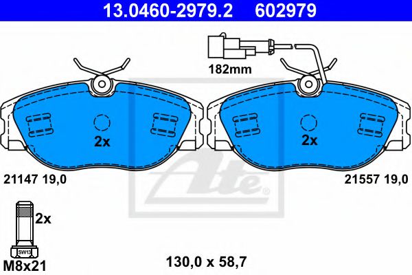 13.0460-2979.2 ATE Brake System Brake Pad Set, disc brake