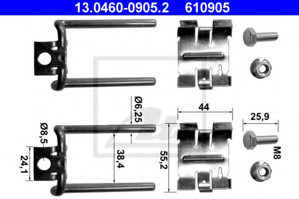 13.0460-0905.2 ATE Brake System Accessory Kit, disc brake pads