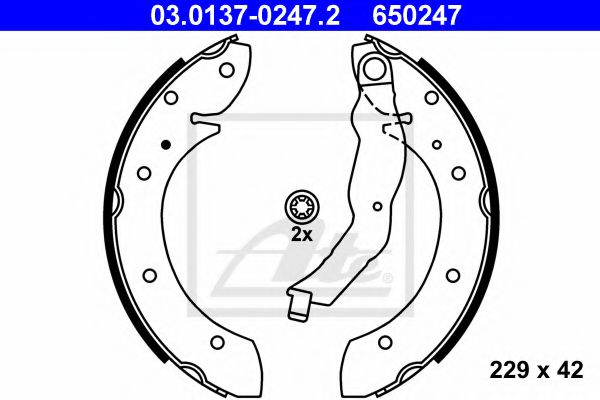 03.0137-0247.2 ATE Brake System Brake Shoe Set