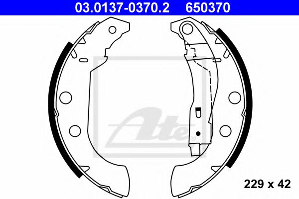 03.0137-0370.2 ATE Brake System Brake Shoe Set