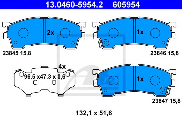 13.0460-5954.2 ATE Brake System Brake Pad Set, disc brake