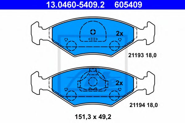13.0460-5409.2 ATE Brake System Brake Pad Set, disc brake