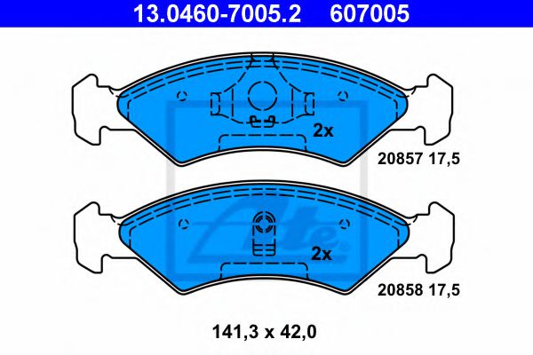 13.0460-7005.2 ATE Brake System Brake Pad Set, disc brake