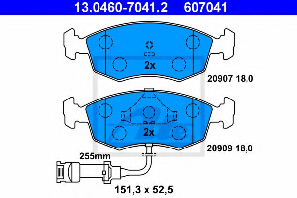 13.0460-7041.2 ATE Brake System Brake Pad Set, disc brake
