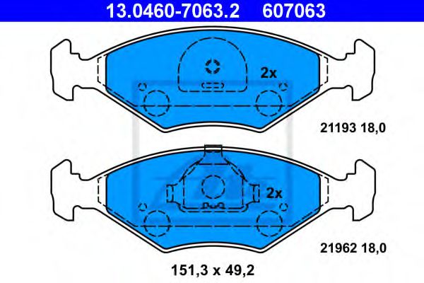 13.0460-7063.2 ATE Brake Pad Set, disc brake