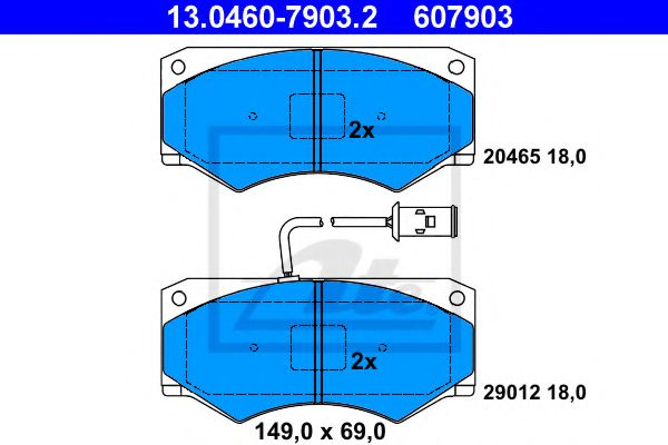 13.0460-7903.2 ATE Brake Pad Set, disc brake