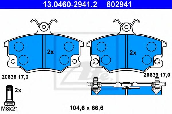 13.0460-2941.2 ATE Brake System Brake Pad Set, disc brake