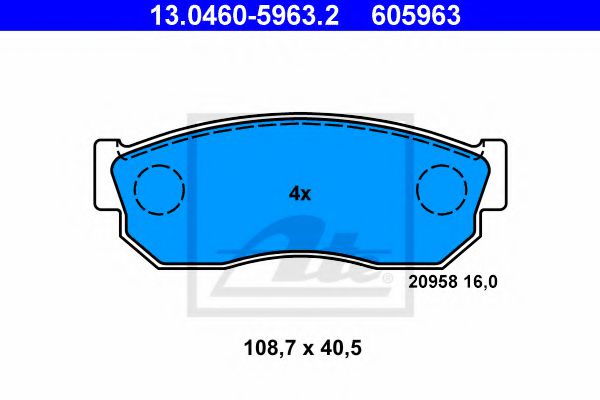 13.0460-5963.2 ATE Тормозная система Комплект тормозных колодок, дисковый тормоз